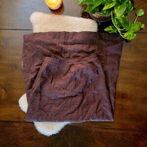 Apostrophe 100% Pure Linen Chocolate Brown Back Zip A-Line Maxi Skirt 6 NEW